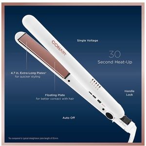 Brand New Conair Double Ceramic Flat Iron, 1 Inch